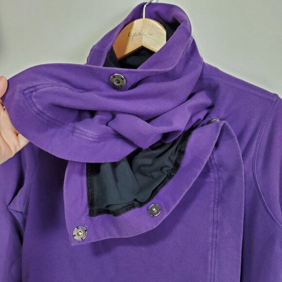 LULULEMON Savasana Wrap Cardigan Sweater Shawl Jacket Coat Purple Black Womens 8 - Picture 2 of 12